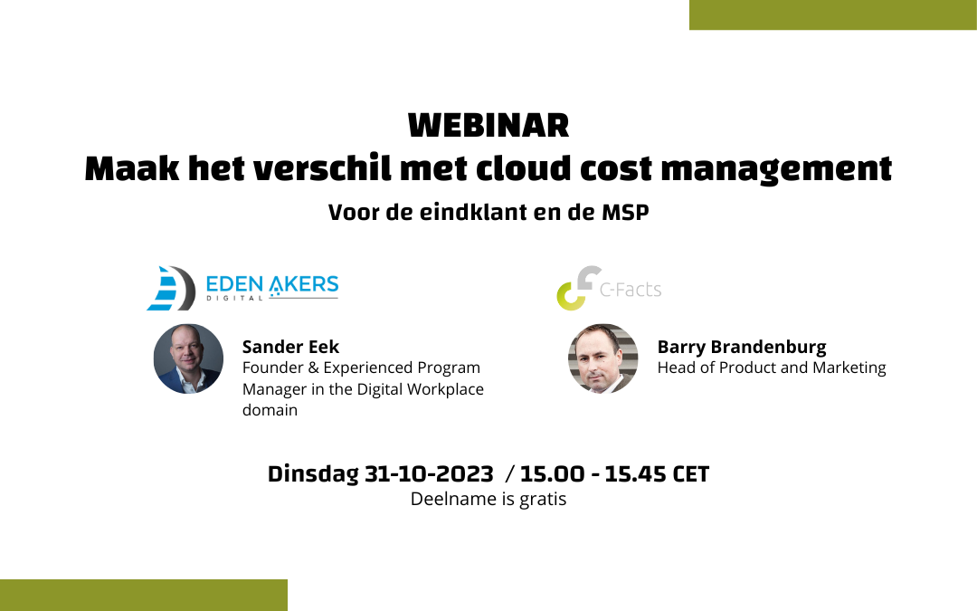 Webinar – Maak het verschil met cloud cost management